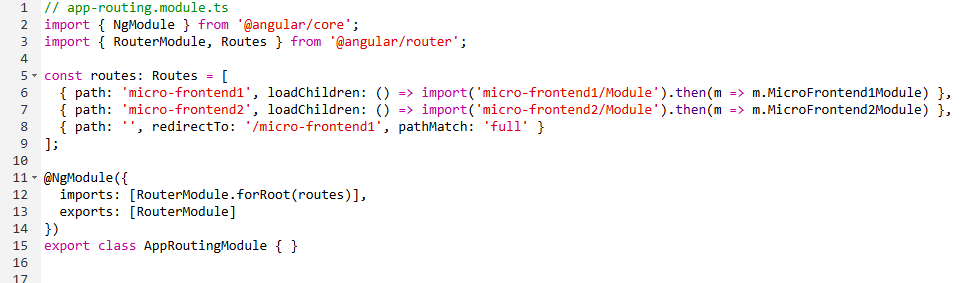 10. Configure Routes in the Shell Application - micro-frontend